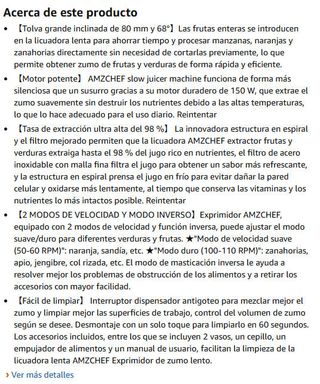 Extractor de Zumos y Verduras- 80MM 150W