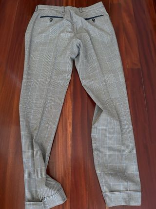Pantalón cuadros El Ganso gris multicolor