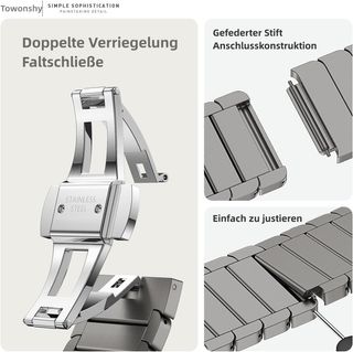 Original Titanio Metal Correa Compatible con Apple