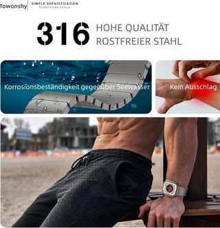 Original Titanio Metal Correa Compatible con Apple