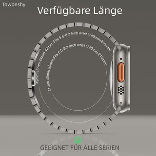 Original Titanio Metal Correa Compatible con Apple