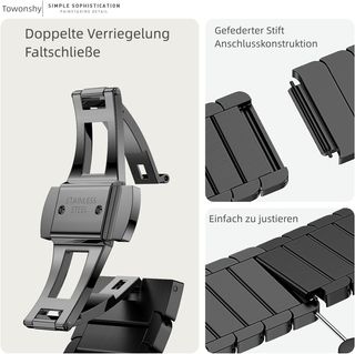 Original Titanio Metal Correa Compatible con Apple