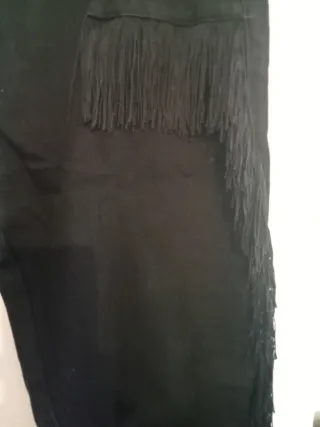 Vaqueros negros Tex con flecos Talla L