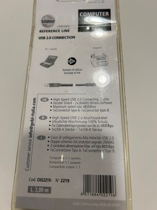 Cavo USB 2.0 G&BL 3m