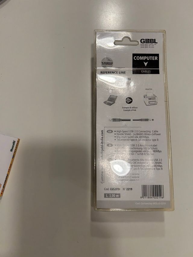 Cavo USB 2.0 G&BL 3m