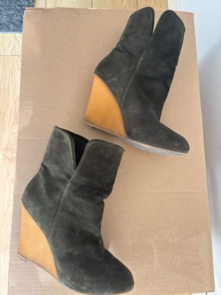 Botines verde oscuro