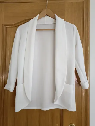 Chaqueta blanca abierta talla única