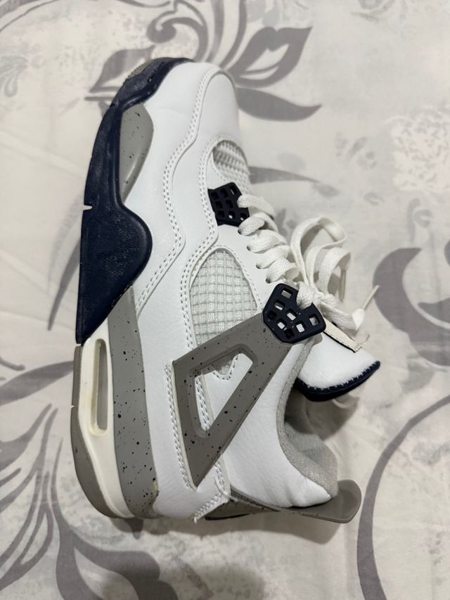 Jordan 4 Zapatos Blanco Azul Gris