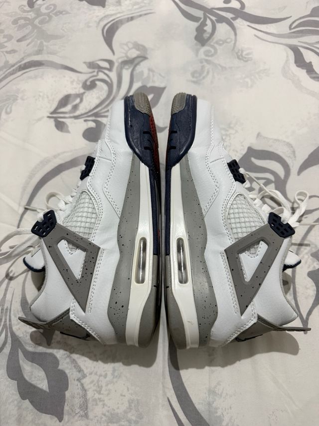 Jordan 4 Zapatos Blanco Azul Gris