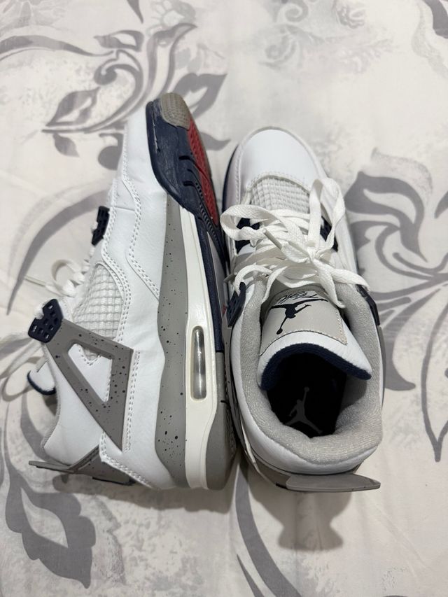 Jordan 4 Zapatos Blanco Azul Gris