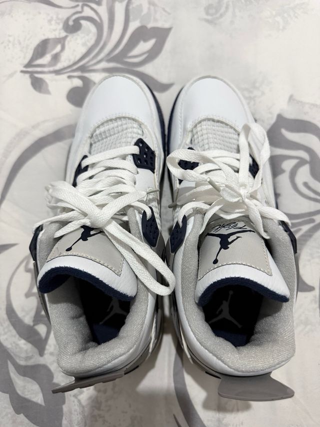Jordan 4 Zapatos Blanco Azul Gris