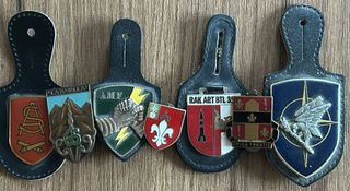 4 stemmi Battipetto rari e 3 spille militari