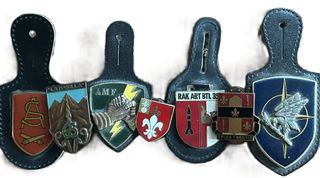 4 stemmi Battipetto rari e 3 spille militari