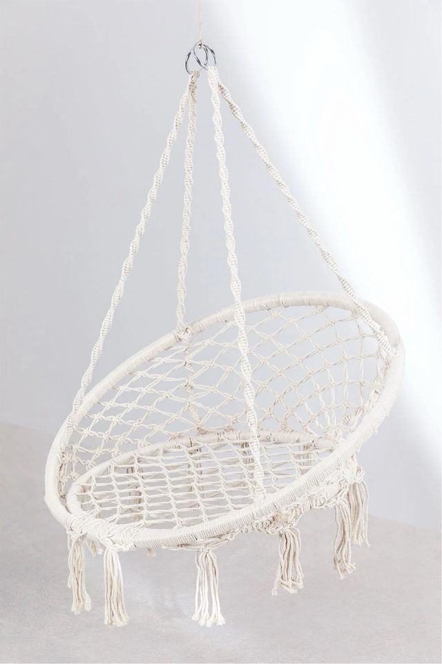Sillón Colgante Macramé Beige