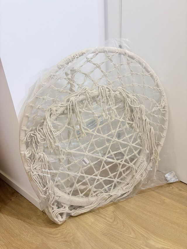 Sillón Colgante Macramé Beige