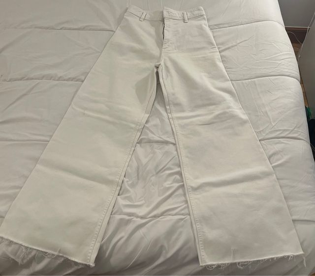 Pantalones Zara Blancos Anchos