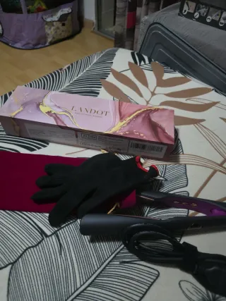 Plancha de Pelo y rizador Landot Negra y Morada