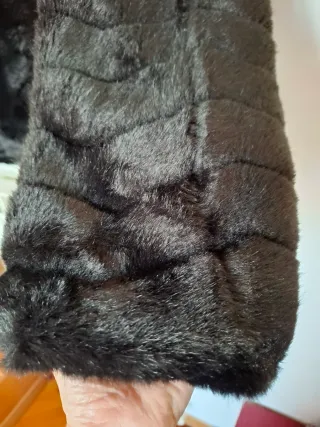 Giaccone donna ecopelo con cappuccio, foderato