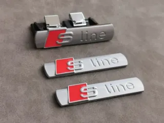 Logo Audi Sline Parilla más 2 Emblemas Laterales