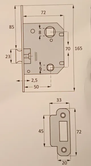 Maneta puerta+Picaporte+Pestillo