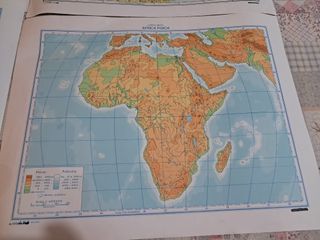 4 Cartine Mute: Africa, Asia, Francia, Sud America