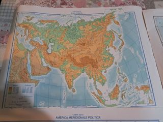 4 Cartine Mute: Africa, Asia, Francia, Sud America