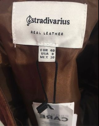 Falda de cuero marrón