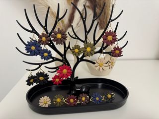 Pendientes Margarita Pequeña Verde y Dorado