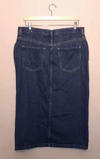 Falda larga de jean azul