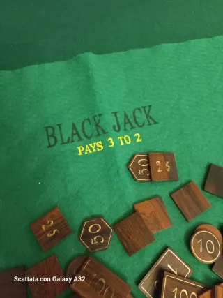 Fiches da poker in legno fatte a mano anni '70