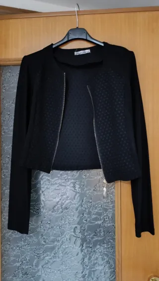 Giacca corta donna maniche trasparenti