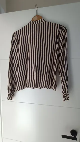 Camisa klasiks rayas marron y beige