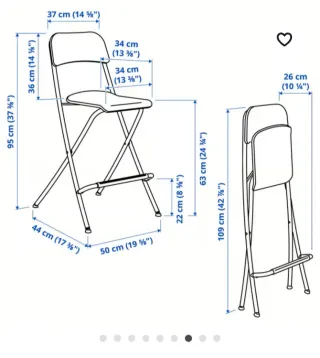 Sillas altas plegables blancas Ikea 2x30€