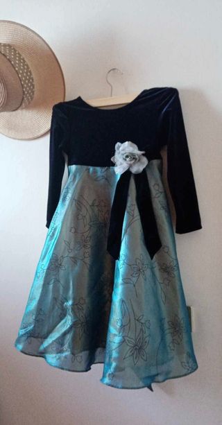 Vestitino bambina blu con fiori