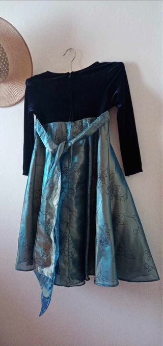 Vestitino bambina blu con fiori