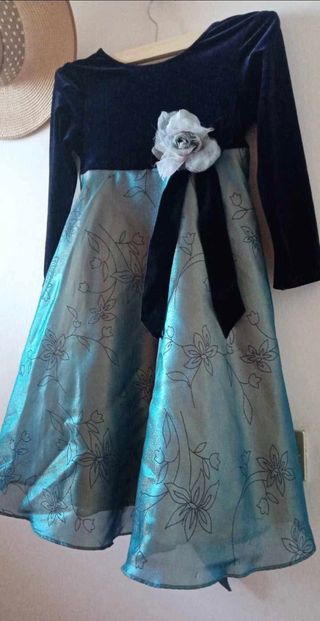 Vestitino bambina blu con fiori