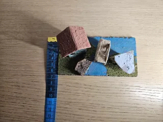 Paesaggio presepe vintage anni 80 Case con mulino