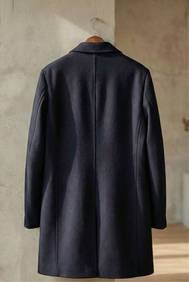 Abrigo largo hombre azul