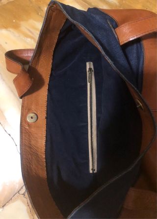 Borsa Artigianato Fiorentino Pelle e Tela Blu