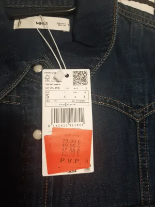 Camisa vaquera Mango entallada Talla XS