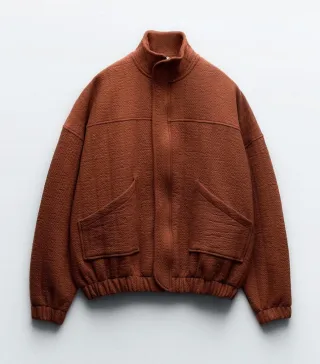 Bomber oversize textura granate