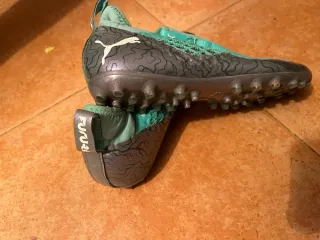 Zapatillas Puma Futbol Gris/Turquesa