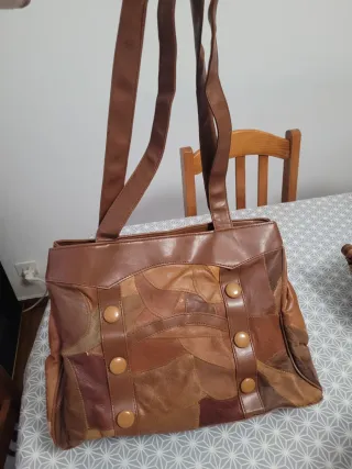 Bolso Piel Vintage Patchwork