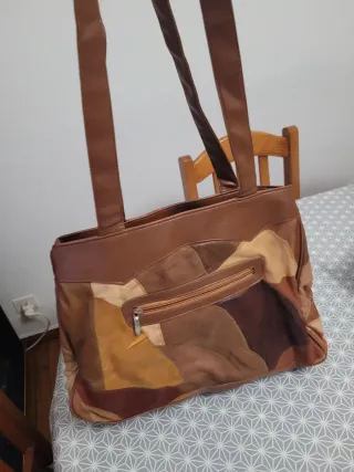 Bolso Piel Vintage Patchwork