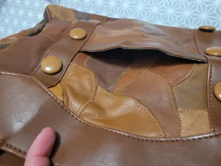 Bolso Piel Vintage Patchwork