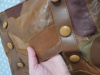 Bolso Piel Vintage Patchwork