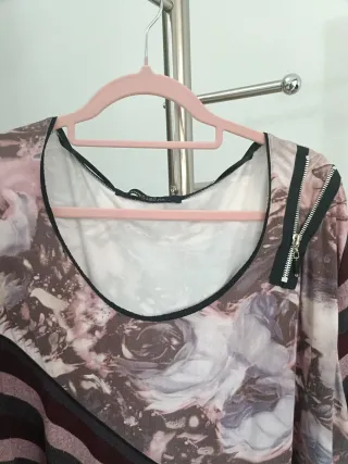 Blusa manga larga estampada talla grande