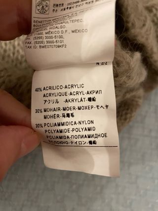 Jersey Benetton cuello alto beige talla M