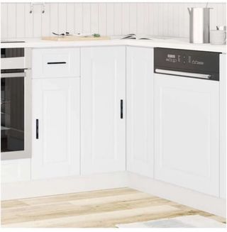 Dos Muebles de Cocina, Esquina de Madera Blanca