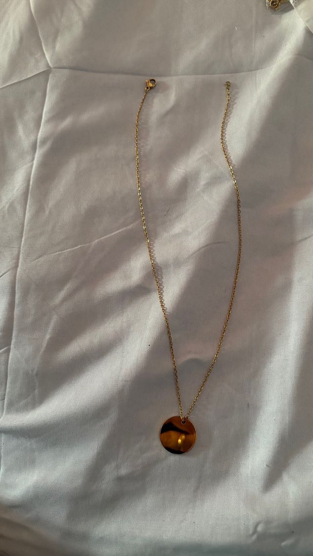 Catena in acciaio inossidabile placcata oro con ciondolo